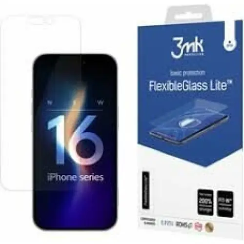 Folie de protectie 3mk FlexibleGlass Lite pentru iPhone 16