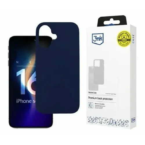 Husa de protectie 3mk Silicone Case Dark Military Grade pentru iPhone 16,  Negru