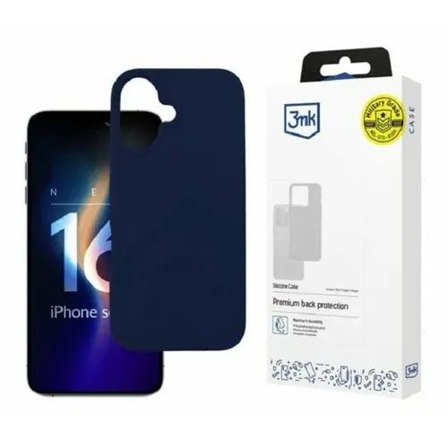 Husa de protectie 3mk Silicone Case Dark Military Grade pentru iPhone 16,  Negru