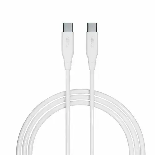 Cablu de date si incarcare Allity AUC-02, USB-C to USB-C, 100W, 1m, Alb