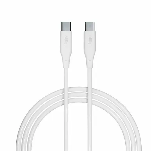 Cablu de date si incarcare Allity AUC-02, USB-C to USB-C, 100W, 1m, Alb