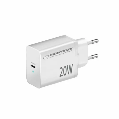 Incarcator de retea Esperanza EZC104W, 20W, Usb-C PD, Alb