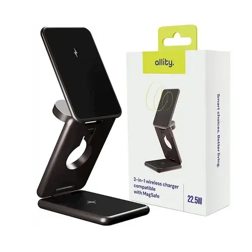Incarcator Wireless 3in1 Allity AWC-230-22WMS, 22.5W, Negru