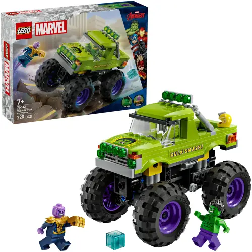 LEGO® Marvel - Hulk in vehicul de teren contra lui Thanos 76312, 229 piese