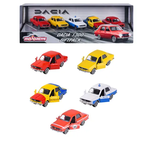 Set 5 masinute Majorette Dacia 1300, Metalice, Scara 1:64