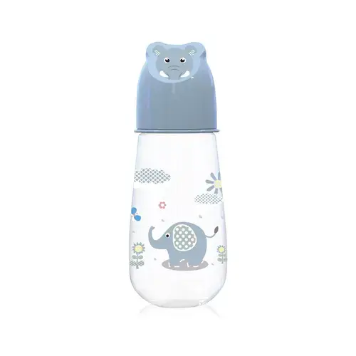 Biberon Animals Lorelli, 125 ml, capac decorat, 0 luni+, Moonlight Blue
