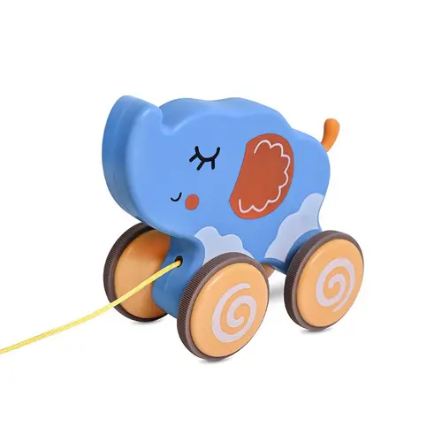 Jucarie de tras cu roti Lorelli, 9-36 luni, Elefant