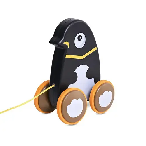 Jucarie de tras cu roti Lorelli, 9-36 luni, Pinguin