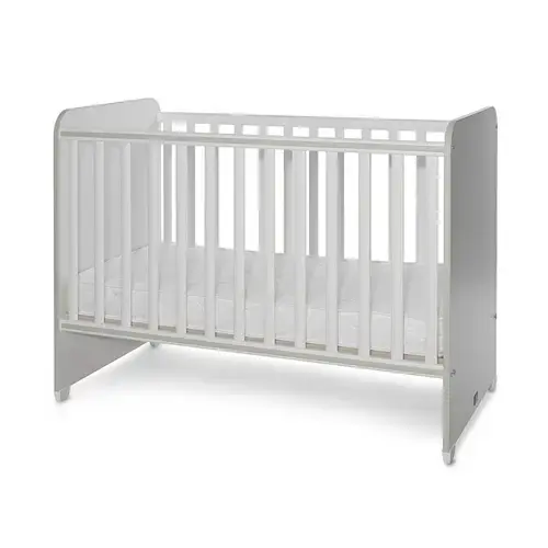 Patut Lorelli Sweet Dream White Milky Green, 2 nivele de inaltime, muchii rotunjite, grilaj detasabil, 60x120 cm