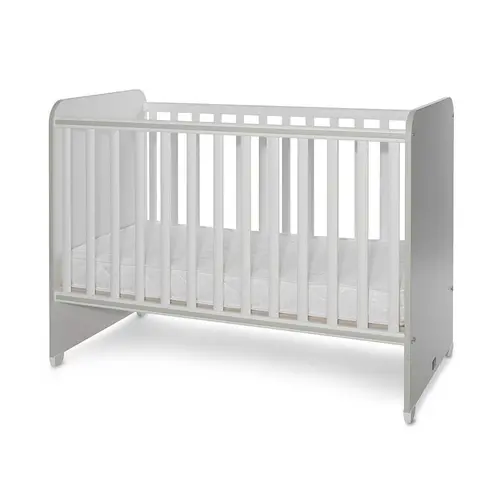Patut Lorelli Sweet Dream White Milky Green, 2 nivele de inaltime, muchii rotunjite, grilaj detasabil, 60x120 cm
