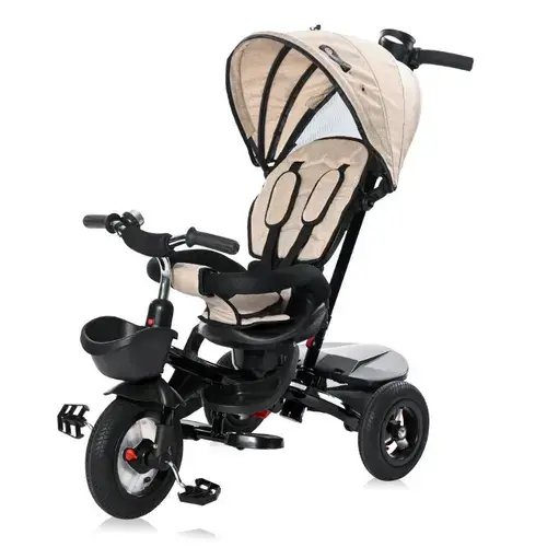 Tricicleta pentru copii Lorelli Zippy Air, control parental, 12-36 luni, Crem