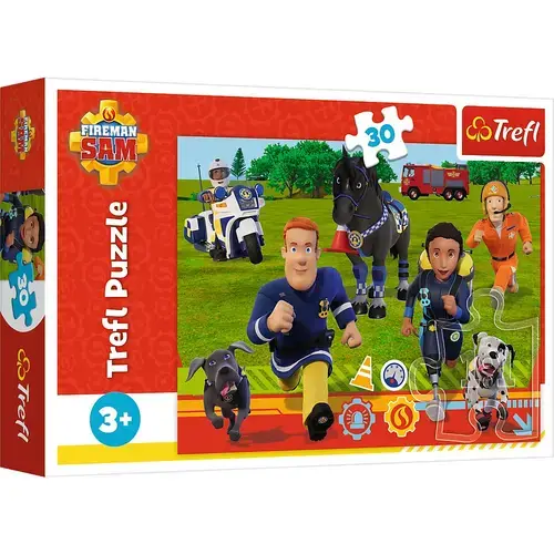 Puzzle Trefl 30 piese - Pompierul Sam gata de salvare