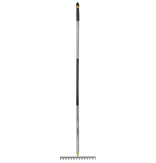 Grebla pentru sol curbata Fiskars Ergonomic 1077112, otel, 14 dinti, 162 cm