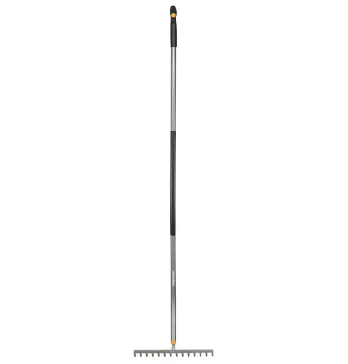 Grebla pentru sol curbata Fiskars Ergonomic 1077112, otel, 14 dinti, 162 cm
