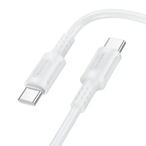 Cablu Date si Incarcare USB-C - USB-C Borofone BX111 Feliz, 60W, 1m, Alb