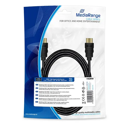 Cablu HDMI MediaRange, 3m, Negru