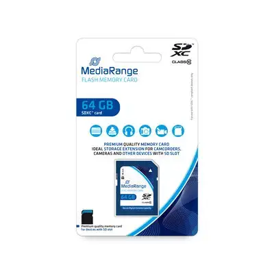 Card de memorie MediaRange MR965, 64GB, SDXC, Clasa 10