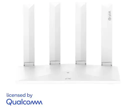 Router Wireless ZTE T3000, AX3000, Dual-Band, Wi-Fi 6, zLink Boost, Easy Mesh, Dual - Core Qualcomm, 4GB RAM, 2GB Flash, NFC, ZTELink App, Alb