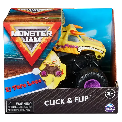 Masinuta Monster Jam Click Flip - El Toro Loco, 1:43