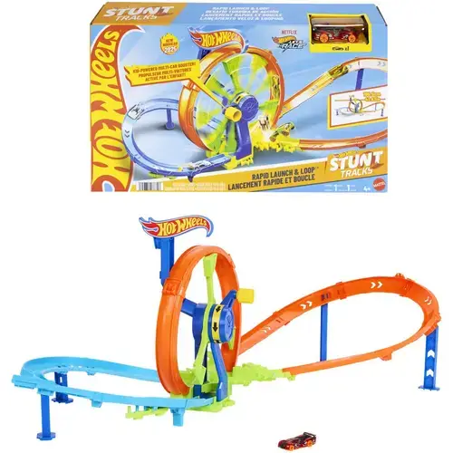 Set de joaca Hot Wheels Stunt Tracks - Cursa Lansare Rapida In Bucla