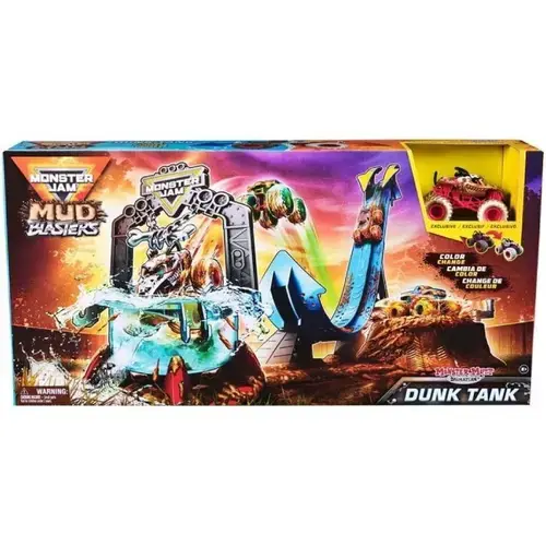 Set de joaca Monster Jam 1:64 Mud Blasters Dunk Tank,  61x35x51cm