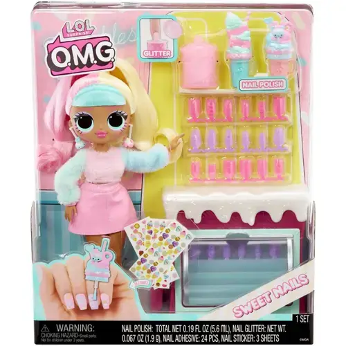 Set de joaca cu papusa L.O.L. Surprise! seria O.M.G Sweet Nails − Candy