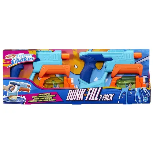 Set 2 buc pistol cu apa, Nerf, capacitate 300ml, multicolor