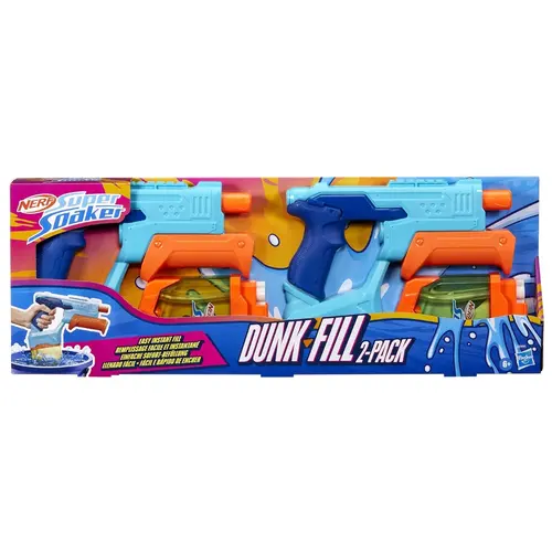 Set 2 buc pistol cu apa, Nerf, capacitate 300ml, multicolor