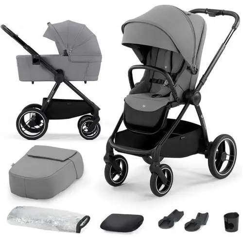 Carucior 2 in 1 KinderKraft Nea, 0 - 22kg, pliabil, Gri