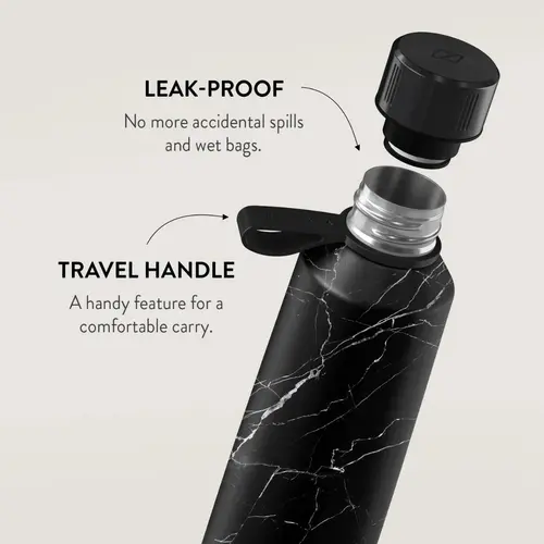 Sticla Termos Burga Inox Black Marble, 500 ml