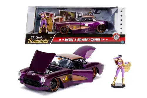Masinuta cu figurina - Bombshells 1957 Chevy Corvette, Batgirl