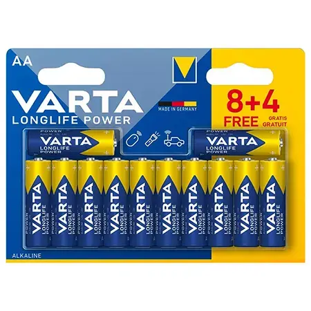Baterie Alcalina VARTA LONGLIFE POWER, AA LR06, 8+4 bucati