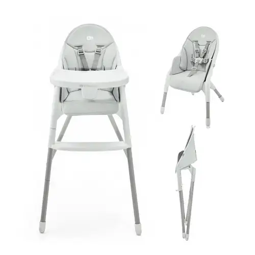 Scaun de masa 2in1 KinderKraft  Dinnly, pliabil, 6 luni+, Alb
