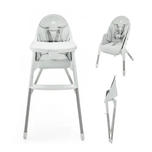 Scaun de masa 2in1 KinderKraft  Dinnly, pliabil, 6 luni+, Alb