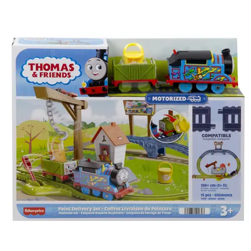 Set de joaca - Locomotiva motorizata Thomas livreaza vopseaua