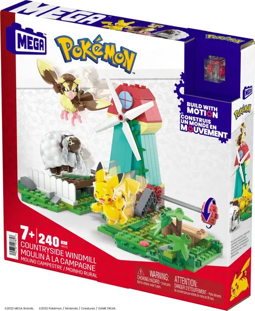 Set de constructie - Pokemon Mega, Moara de vant de la tara, 240 piese