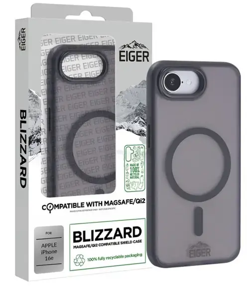 Husa  Eiger Blizzard Magsafe GRS iPhone 16e, Negru