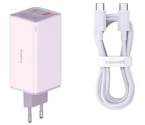 Incarcator Retea Cu Cablu USB-C Baseus P10162705532-00 GaN6 Pro, 100W, 3.25A, 2 x USB-A - 2 x USB-C, Mov