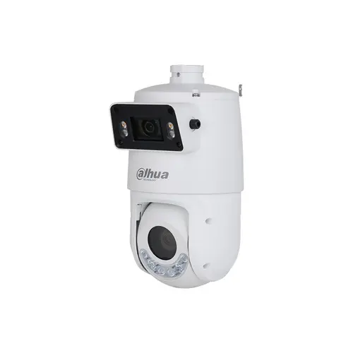 Camera supraveghere exterior IP Speed Dome PTZ Dahua TiOC WizSense SDT4E425-4F-GB-A-PV1-0400, 4MP+4MP, 5-125 mm, 25x, IR 100m, lumina alba 50m, PoE+, slot card, Active deterrence, Smart dual light+, Auto tracking