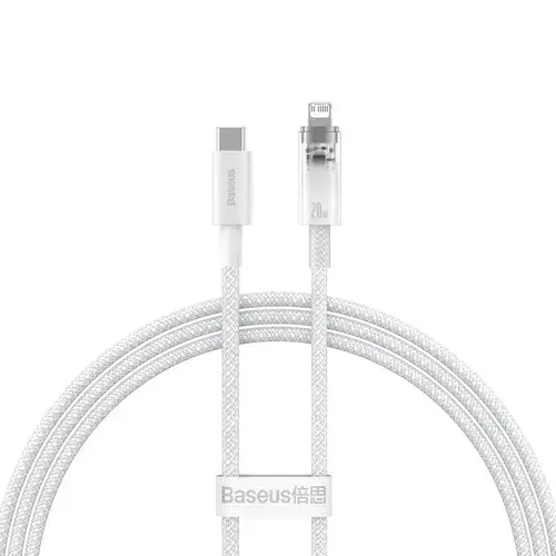 Cablu Date si Incarcare USB-C - Lightning Baseus Explorer, 20W, 1m, Alb CATS010202