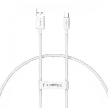 Cablu de date Baseus Superior, Fast Charging, USB la USB Type-C 100W, 1m, Alb