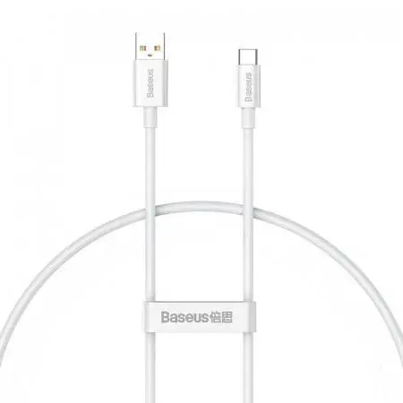 Cablu de date Baseus Superior, Fast Charging, USB la USB Type-C 100W, 1m, Alb