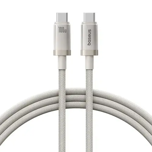 Cablu de date Baseus Titanium, USB Type-C  la USB Type-C 100W, braided, 1m