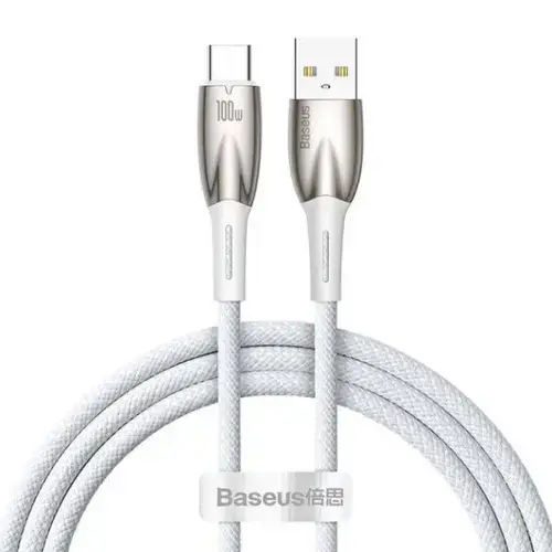 Cablu de date Baseus Glimmer, USB-A - USB-C, 1m, 100W