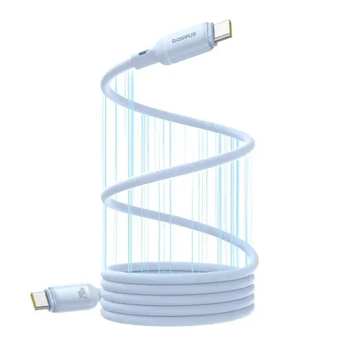 Cablu alimentare si date Baseus PicoGo Magnetic, silicon lichid magnetic, USB Type-C la USB Type-C 240W, 1m, Albastru