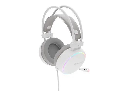 Casti cu fir Genesis Neon 613 G2, Jack 3.5 mm, iluminare RGB, Alb