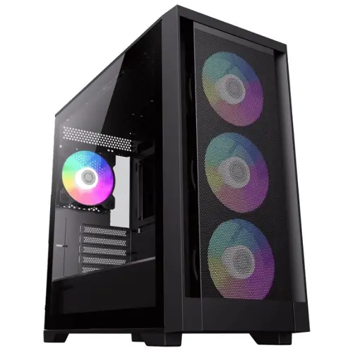 Carcasa Gamemax Defender Mesh Black, Mini Tower, tempered glass