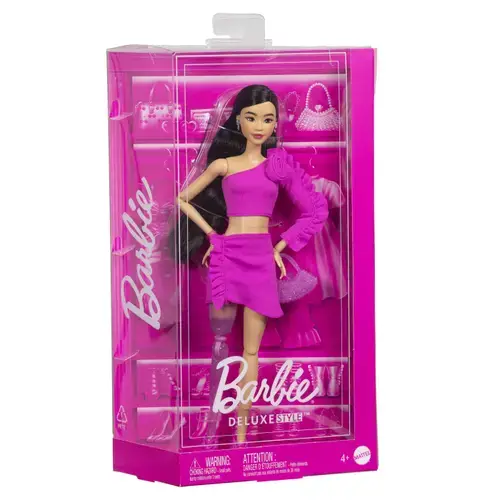 Papusa Barbie Deluxe Style, roz, cu proteza, accesorii incluse