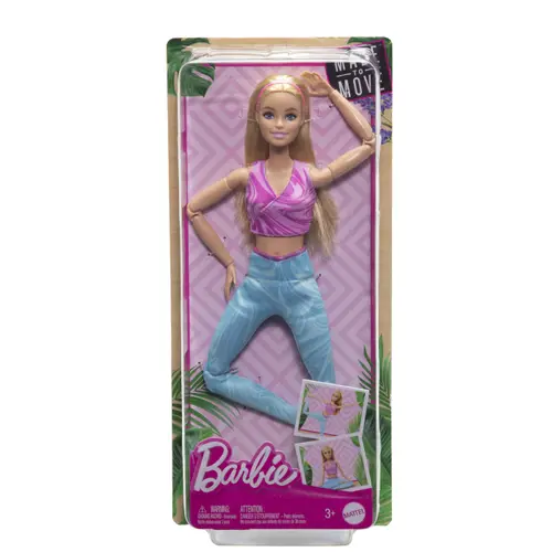 Papusa Barbie Made to Move - Blonda cu top mov, 32cm