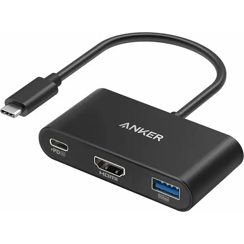 Hub Anker PowerExpand 3-in-1,100W Power Delivery, USB-C, 4K HDMI, USB 3.0, Negru